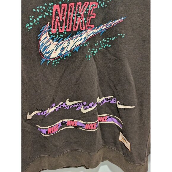 Nike Stories Retro Graphic Acid Wash Crew Neck Sweatshirt Men's XL Black Pink - Picture 3 of 9
